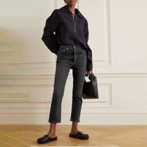 Agolde Riley High Rise Straight Leg Black size 25